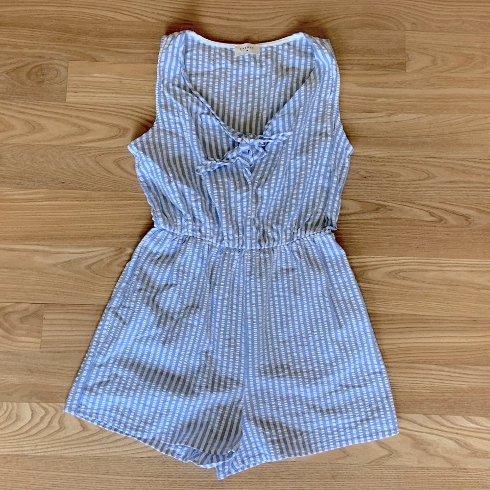 Everly blue and white striped Romper Size M